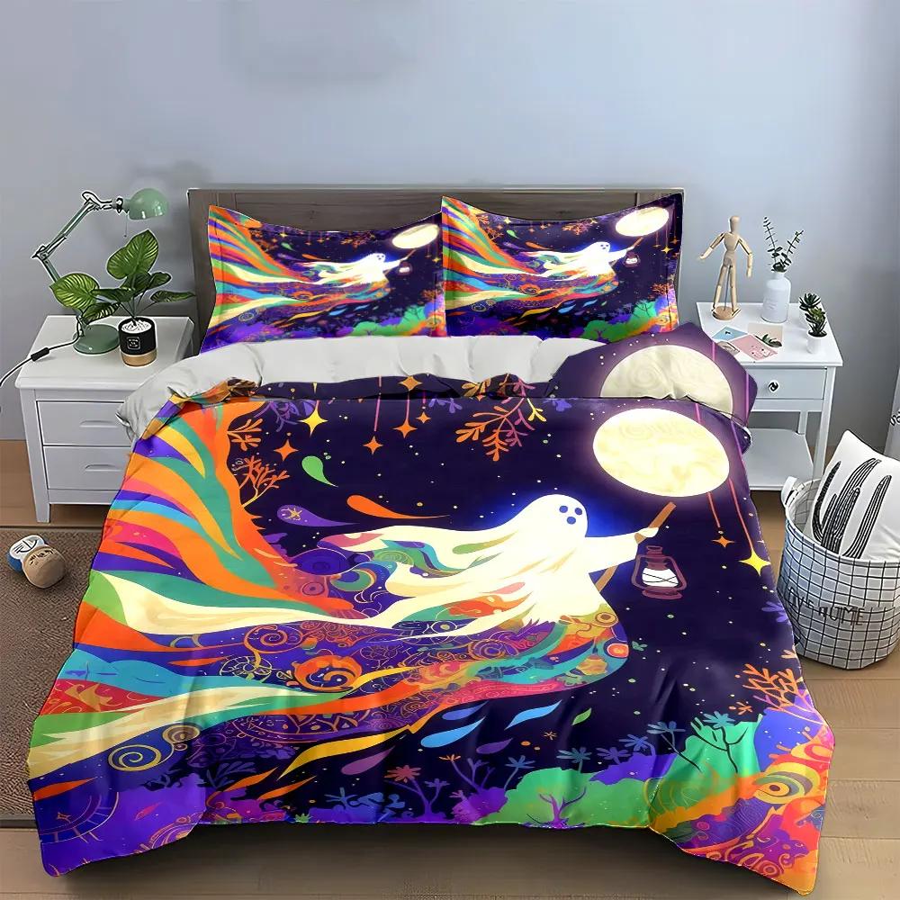 "Colorful Ghost Lantern Decor Set" Soft Comfortable Duvet Cover Bedding Set Included 1*Duvet Cover & 2*Pillowcases gift