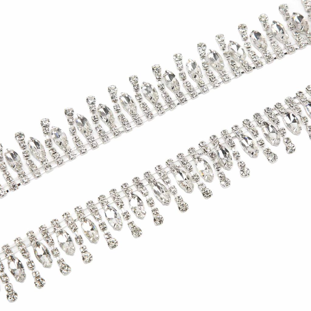 Rhinestone Trim 1yd Fadeless Elegant Exquisite Tassel Design Wide Application Rhinestone Fringe