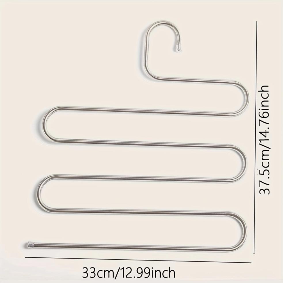 MultiFunctional Stainless Steel Trouser Hanger 5 Layers Pant Storage Cloth Rack S-type Non-slip Drying Rack Bathroom Organizer