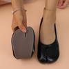 Damen Leder Zehentrenner Slipper, Flache Schuhe, Bequeme Schlupf Ärmel, Atmungsaktive Freizeitschuhe