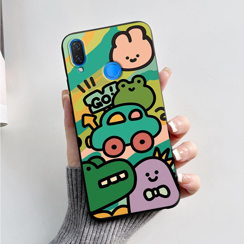 Cute Rabbit Photograph Phone Case For Honor 10 Lite Liquid Silicone Cover Shell For Huawei P smart 2019 Graffiti Bumper