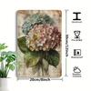 Vintage Hydrangea Aluminum Tin Sign - Retro Floral Home & Bar Decor, 20.32x30.48 Cm, Multipurpose Wall Art with Vibrant Colors,