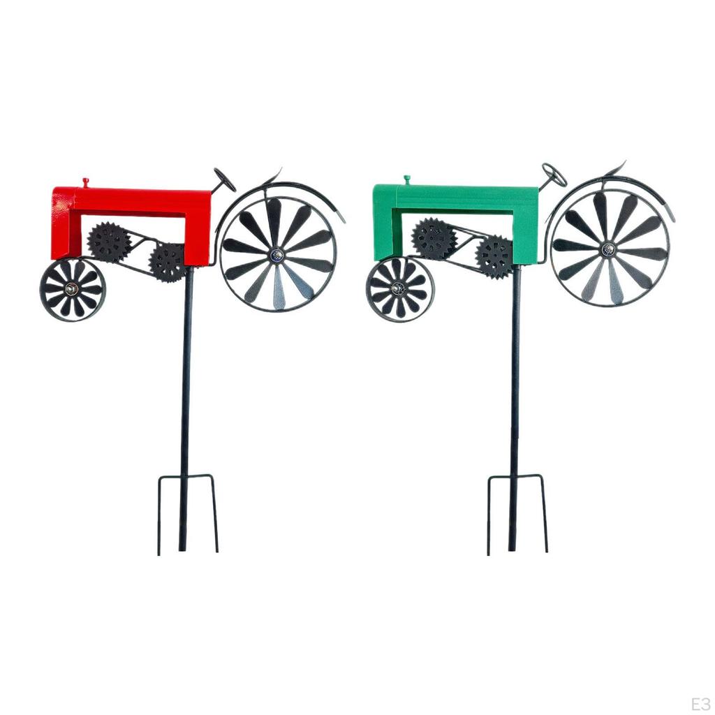 for Garden, Stake Collection, Art Decoration, Modern Tractor, Wind Spinner Ornament for, Porch,