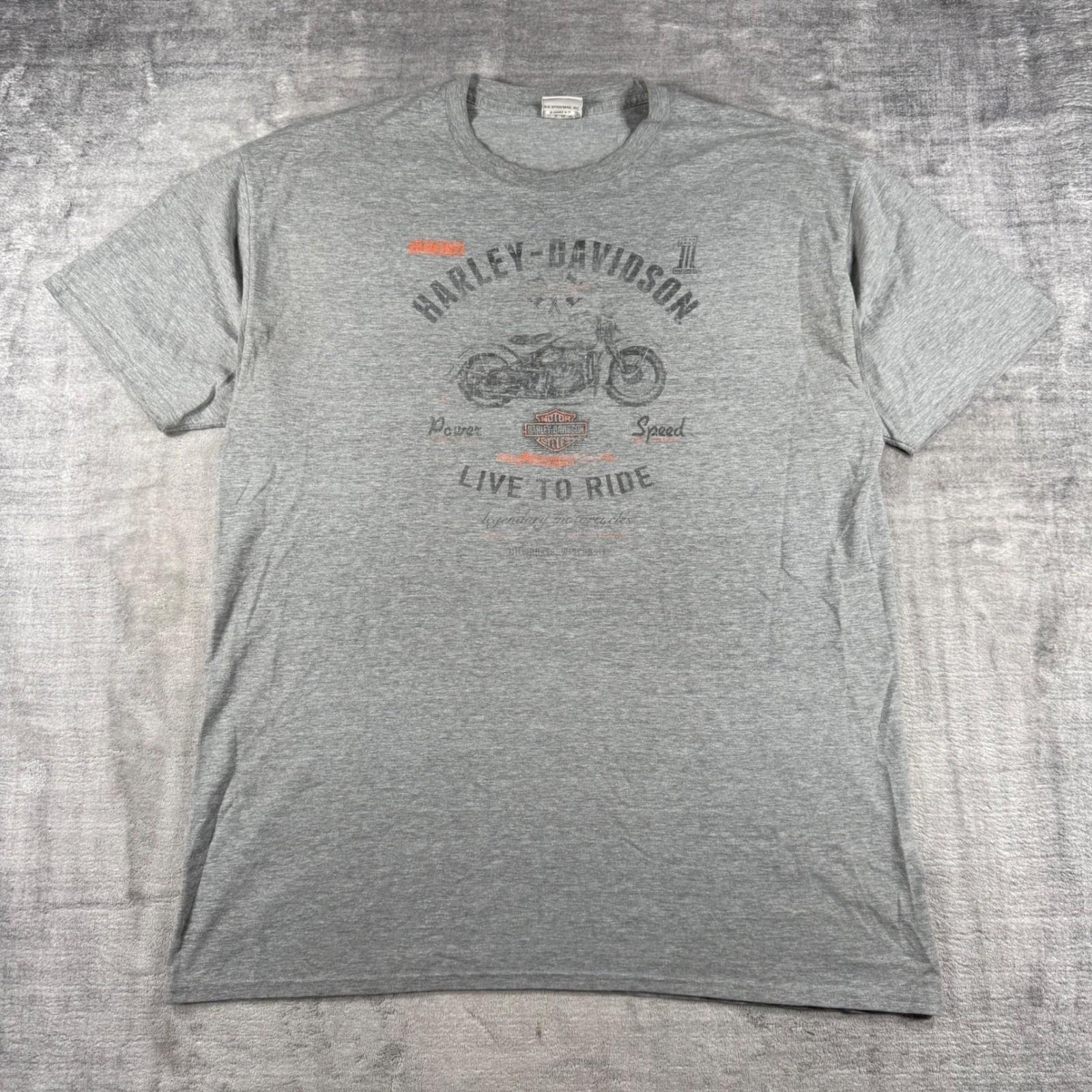 Harley Davidson Mens 2XL Gray Vtg Y2K Distressed Thunder Road Canada Biker Unisex T-Shirt XXXL