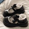 French Sweet Versatile Skirt with Lace Small Leather Shoes Women's 2025 Summer New Velcro Platform Mary Jane Shoes