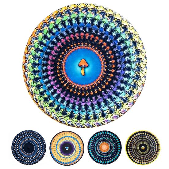 1/2Pcs Animated Zoetrope Slipmat 12-inch Optical Illusion Turntable Mat Animated Vinyl Slipmat with Zoetrope Motion Effect Kinetic Mat