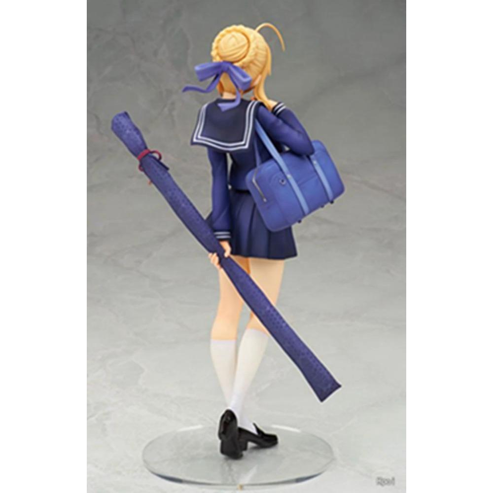 22CM Anime Fate/Stay Night Altria Pendragon Figure 1/7 School Uniform Dress Up Model Toy Gift Collection Action Figure PVC