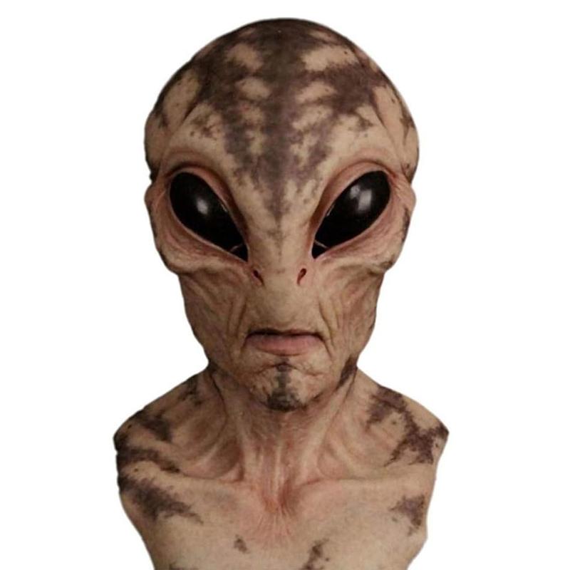 Маска инопланетянина на Хэллоуин, страшная латексная маска, маска на всю голову, реквизит для костюмированной вечеринки на Хэллоуин