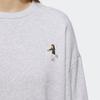 Adidas Neo Cartoon Print Crew Neck Pullover Sweatshirt Women Sweatshirt Grey HG9020