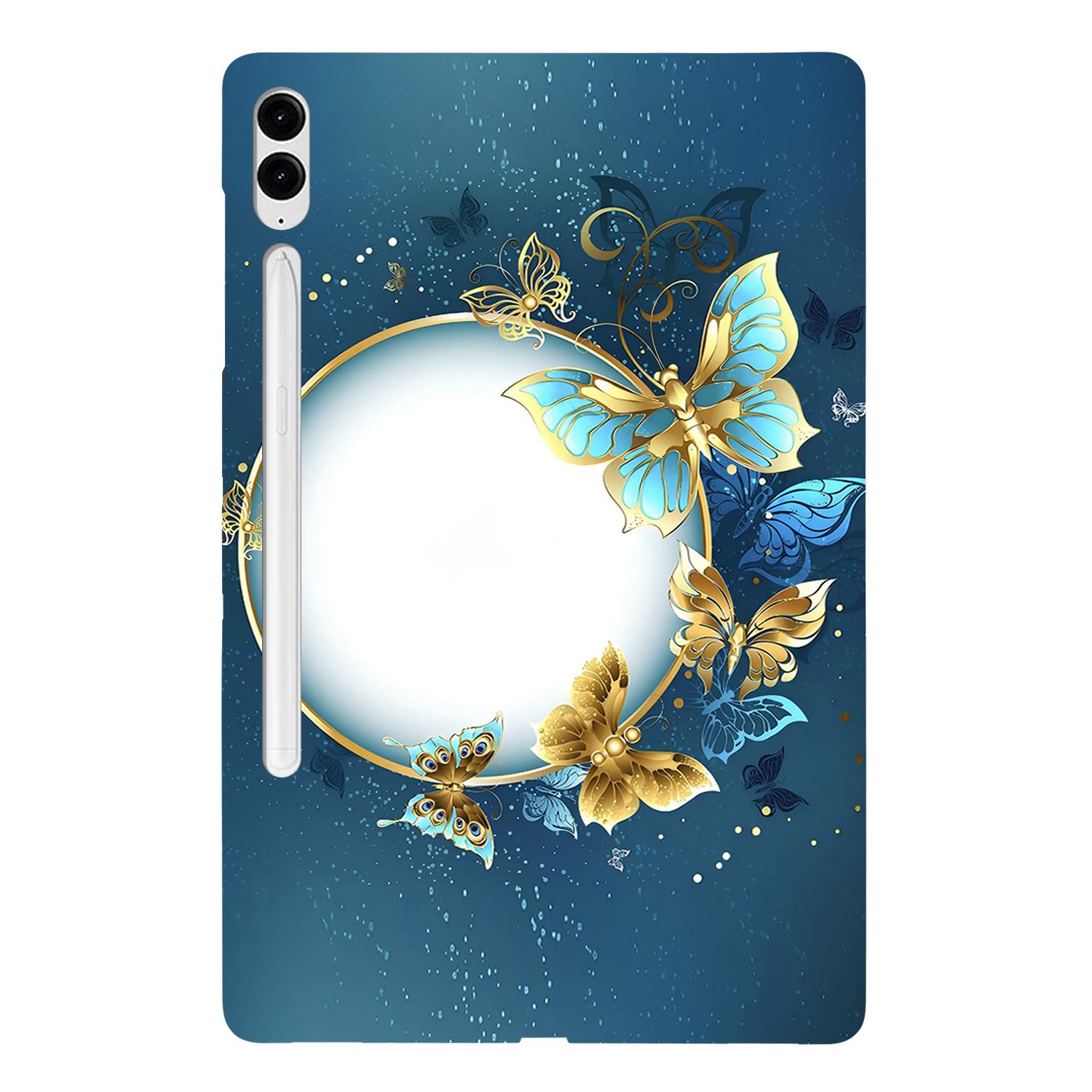 

For Samsung Galaxy Tab S9 FE+/Tab S10+/S9+ TPU Case Pattern Printing Slim Tablet Protective Cover Moon and Butterfly