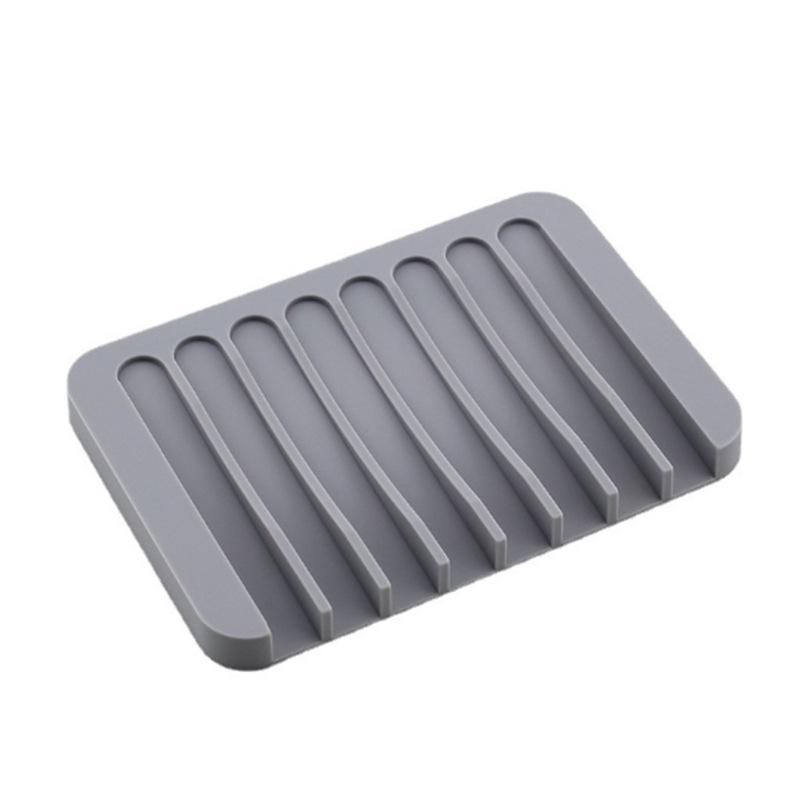 Silicone Non-Slip Soap Holder and Bathroom Storage Tray