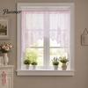 Retro Lace Curtain Half Curtain, Adjustable Lift Structure, Embroidery Floral Sheer Coffee Dustproof Window Screen Door