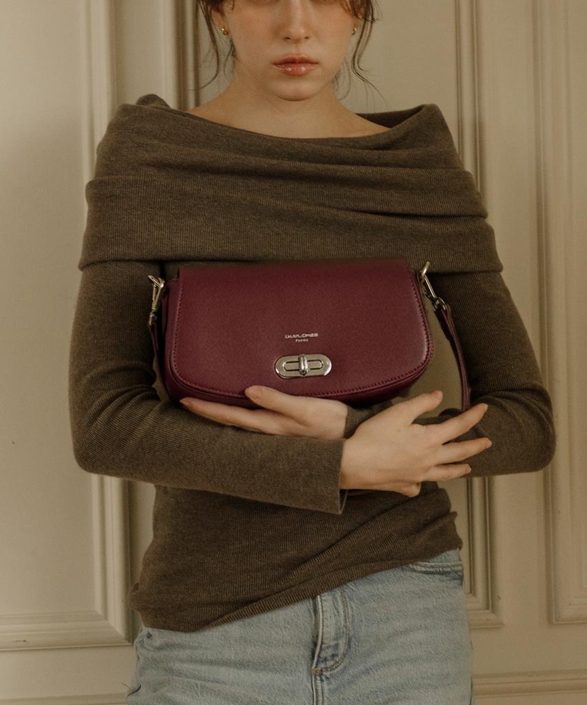 David Jones Le Mare 2-Way Mini Flap Shoulder Leather Bag_Warm Taupe (Cm7856)