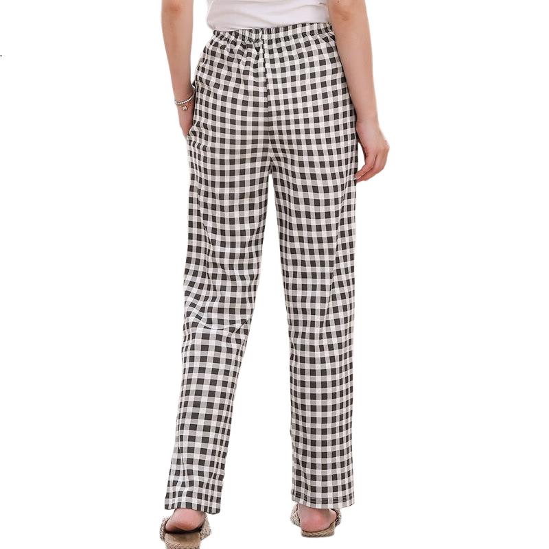 LangSha [100% Cotton] Women's Pajama Pants, Simple Basic Plaid Sleepwear, Loose Comfortable Loungewear, Suitable for Outdoor Wear