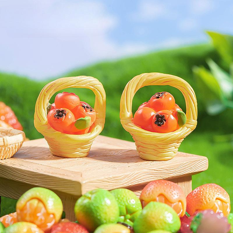 Mikro krajina, roztomilá simulace, ovoce, jídlo, hrací košík, tomel, pryskyřičná dekorace, DIY dekorace, dekorace stolu