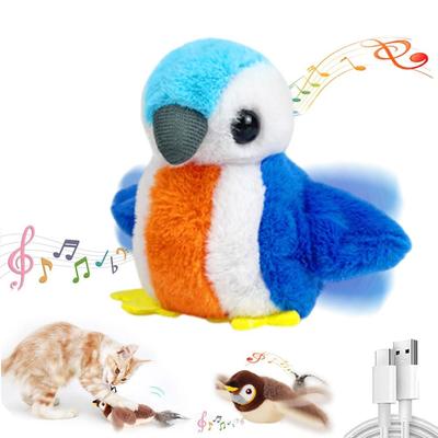 Vivid Chirping Interactive Chirping Bird Cat Toy Electric Pet Simulation Bird Toy  for Indoor Cats