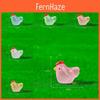 Pastoral Style Resin Miniature Chicken Garden Accessory With Luminescent Feature
