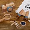 Montessori Wooden Toys Baby Outdoor Adventure Camera Magnifier Compass Telescope Wooden Knife Set Adventurer Role Playing Gift