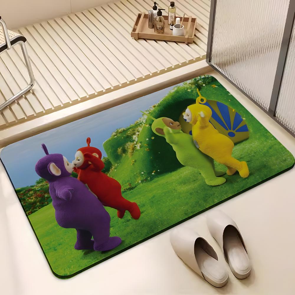 ANIME C-Cute T-Teletubbies Floor Mat Absorbent Floor Mat Non-Slip Entrance Rug for Bathrooms Restrooms and Toilets