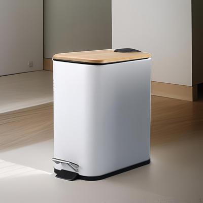 Compact Step Trash Can - Sleek Foot Pedal Garbage Bin for Home Office