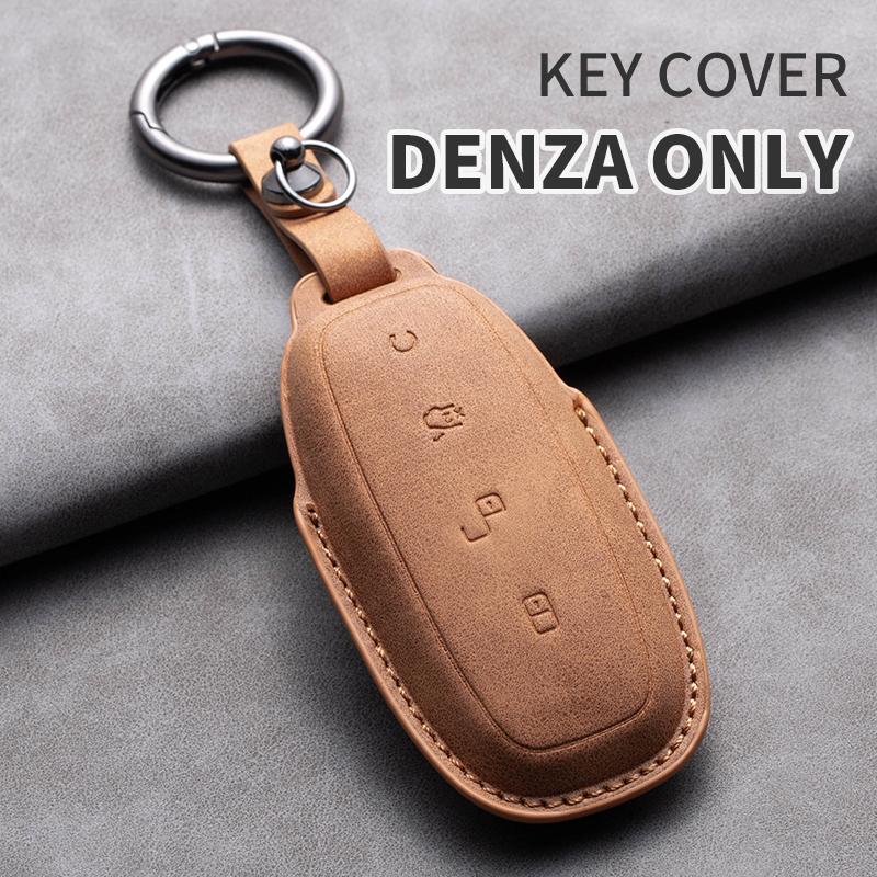 Leather Car Key Case Cover for BYD DENZA D9 2025 for Denza D9 DM-i 2025 2025 Auto Key Fob Shell Car Styling Keychain Accessory