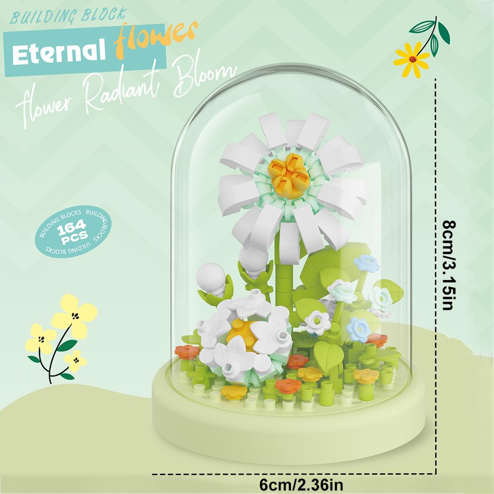 Diy Micro Flower Building Blocks Mini Bricks Particles Eternal Life Flowers Home Decoration Assembling Puzzle Toy Christmas Gift