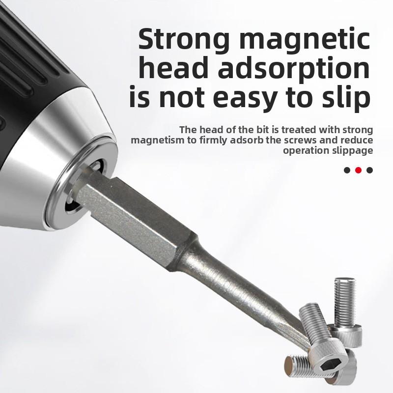 8/10pcs Set 1/4Inch Hex Shank(1.5-12)X50mm Steel Inner Hexagon Head Drill Screwdriver Set with Magnetic Bits Hex Head Allen Bits