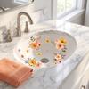 Self-Adhesive Watercolor Floral Stickers Floral Design Home Ornament Washbasin Sticker Ceramic Tile Stickers Home