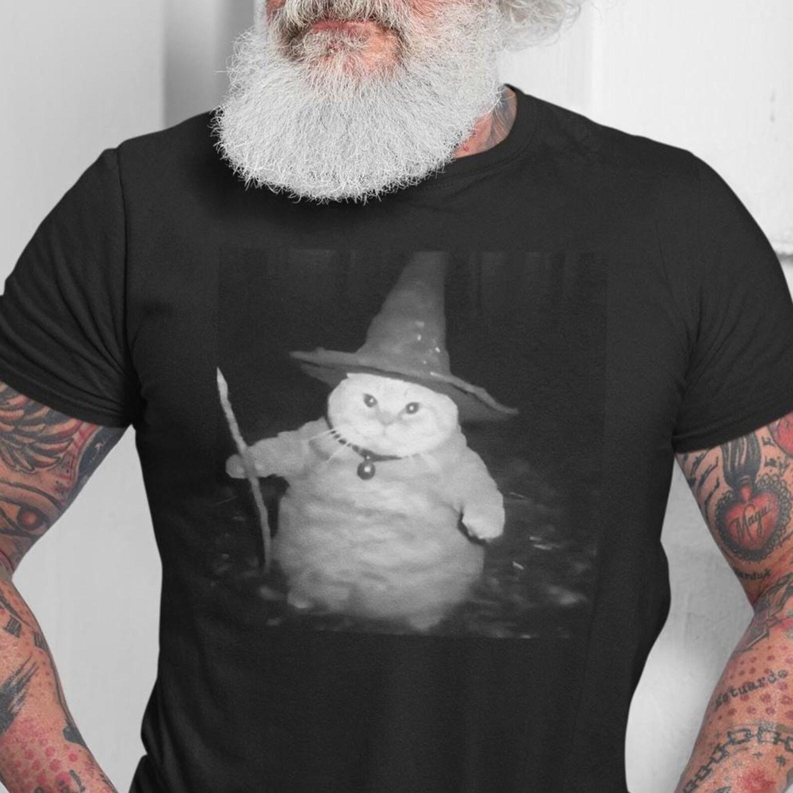 Cat Wizard Meme TShirt, Funny Kitty Meme Shirt, Cat Lover Gift, Unisex Cat Tshirt 2XL