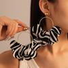 Orecchini Geometrici Cerchiati a Strisce di Zebra Temperamento Esagerato e Orecchini di Alta Gamma per Donna