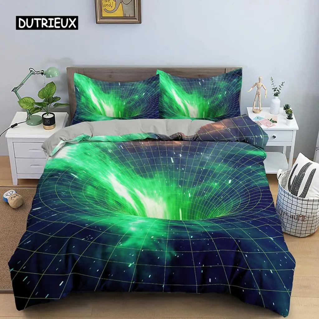 3D Duvet Cover Psychedelic Twin Bedding Set Luxury Quilt Cover with Zipper Closure 23pcs Queen Size Polyester Comforter Sets