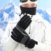 1 Pair Ski Gloves Water-Resistant Plush Lining Thickened Winter Warm Gloves Unisex Touchscreen Snowboarding Gloves