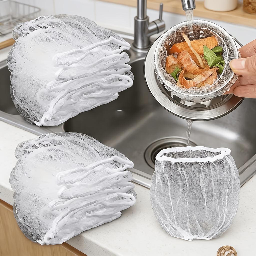 200/400Pcs Disposable Drain Covers, Kitchen Mesh Sink Strainer Bags, Anti-Clog Drain Catchers for Food Scraps, Hair