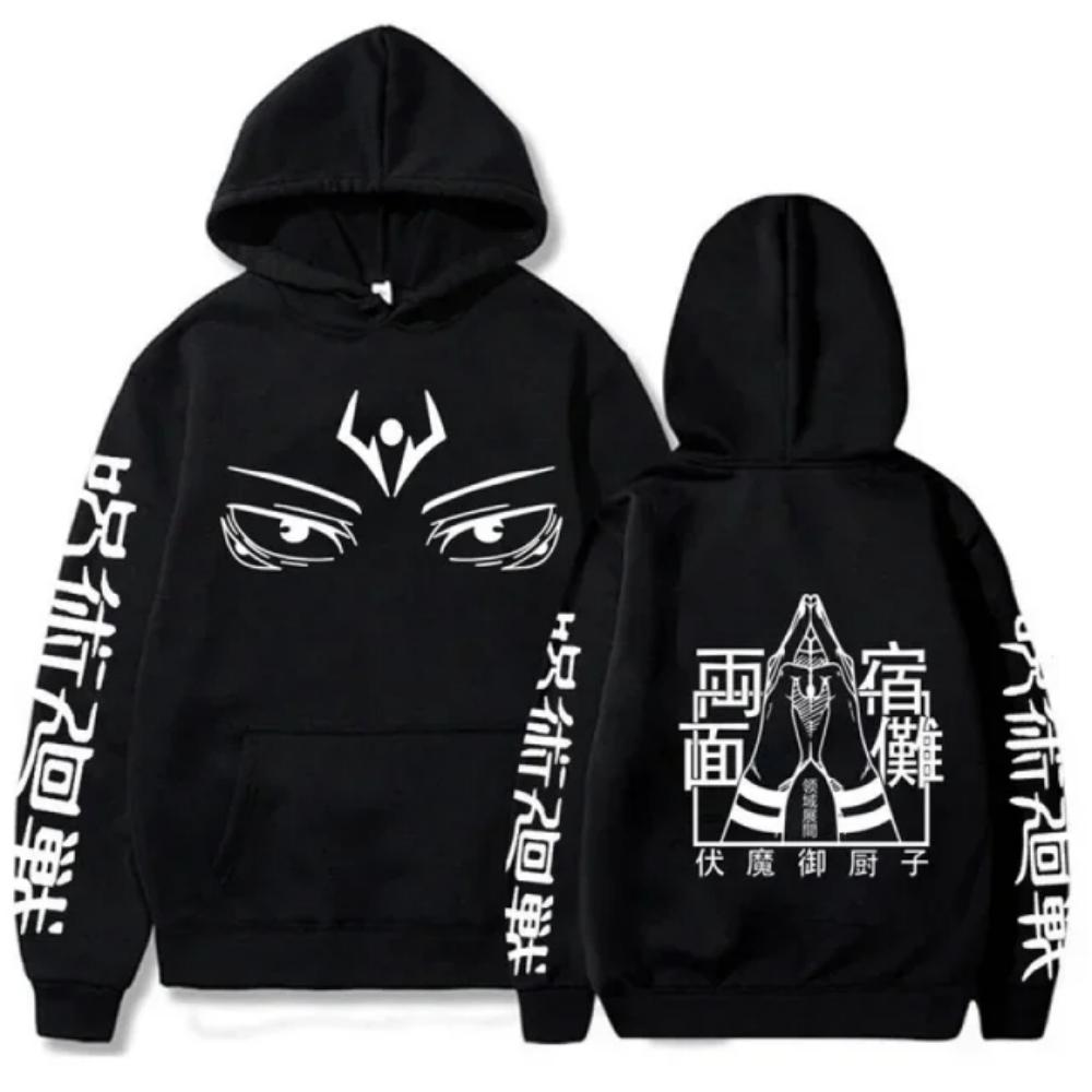 Jujutsu Kaisen Anime Clothes Satoru Gojo Tisk S kapucí Muži Ženy Mikiny Převládající Streetwear Harajuku Manga Unisex mikina