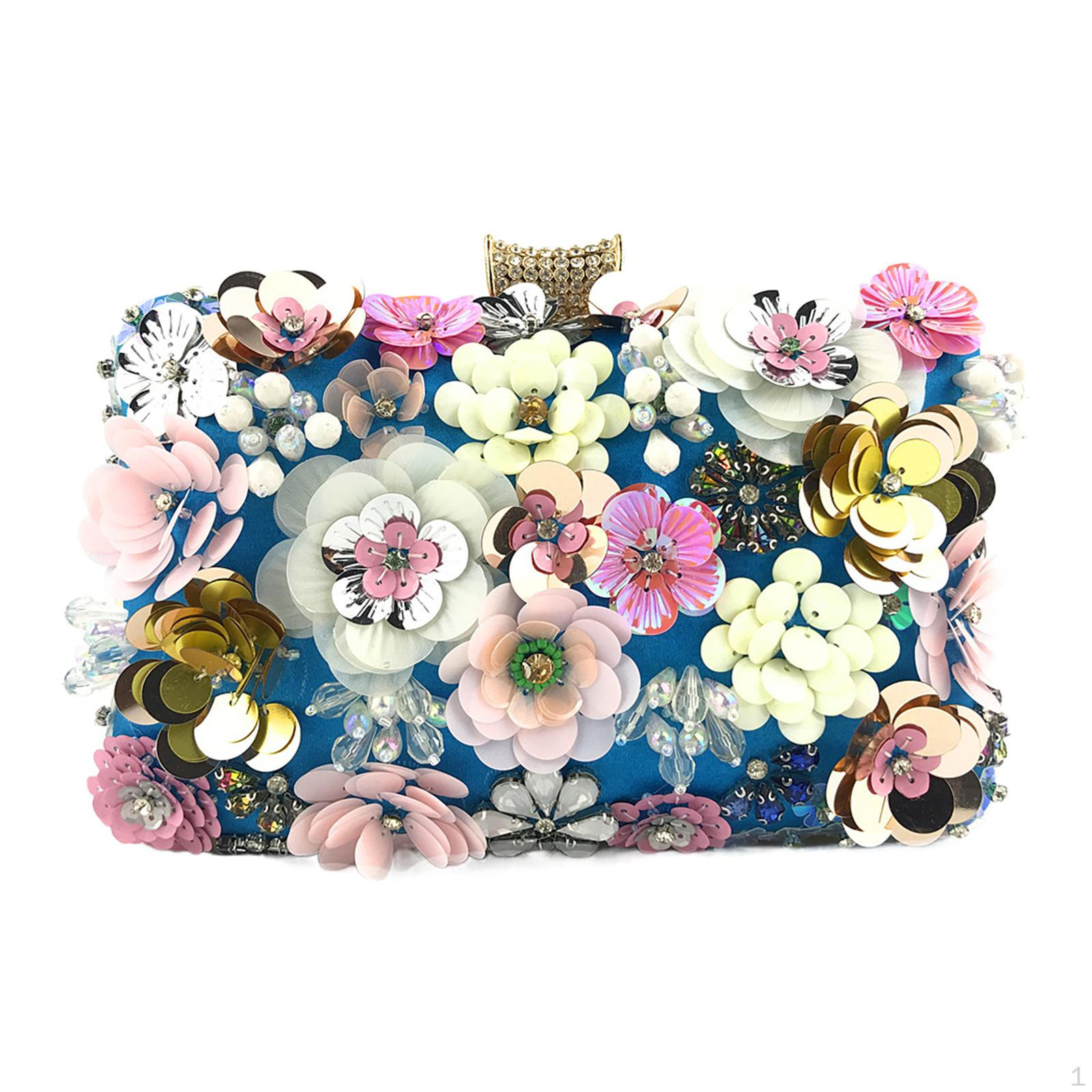 Модная цветочная сумочка-клатч для женщин Свадебные сумки Прочная изысканная женская сумка через плечо синий 1990₽