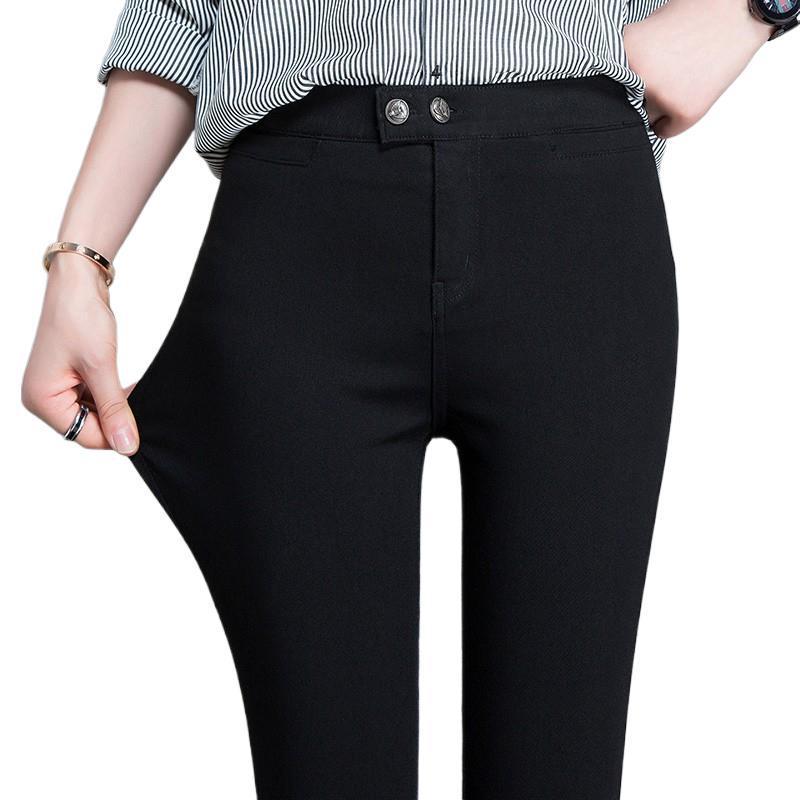 Plus Velvet High Waist Slimming Black Leggings - Women's 2025 Versatile Pencil Pants