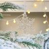 3pcs/set  Christmas Decorations Christmas Transparent Plastic Snowflake Pendants Christmas Tree Home Decorations