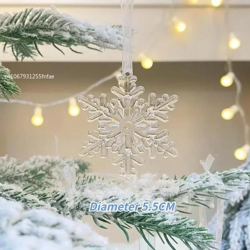 3pcs/set Christmas Decorations Christmas Transparent Plastic Snowflake Pendants Christmas Tree Home Decorations