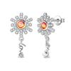 925 Silver Charm Four Leaf Clover Tulip Flower Pendant Bead Earrings Necklace fit Birthday Set Jewelry Gifts