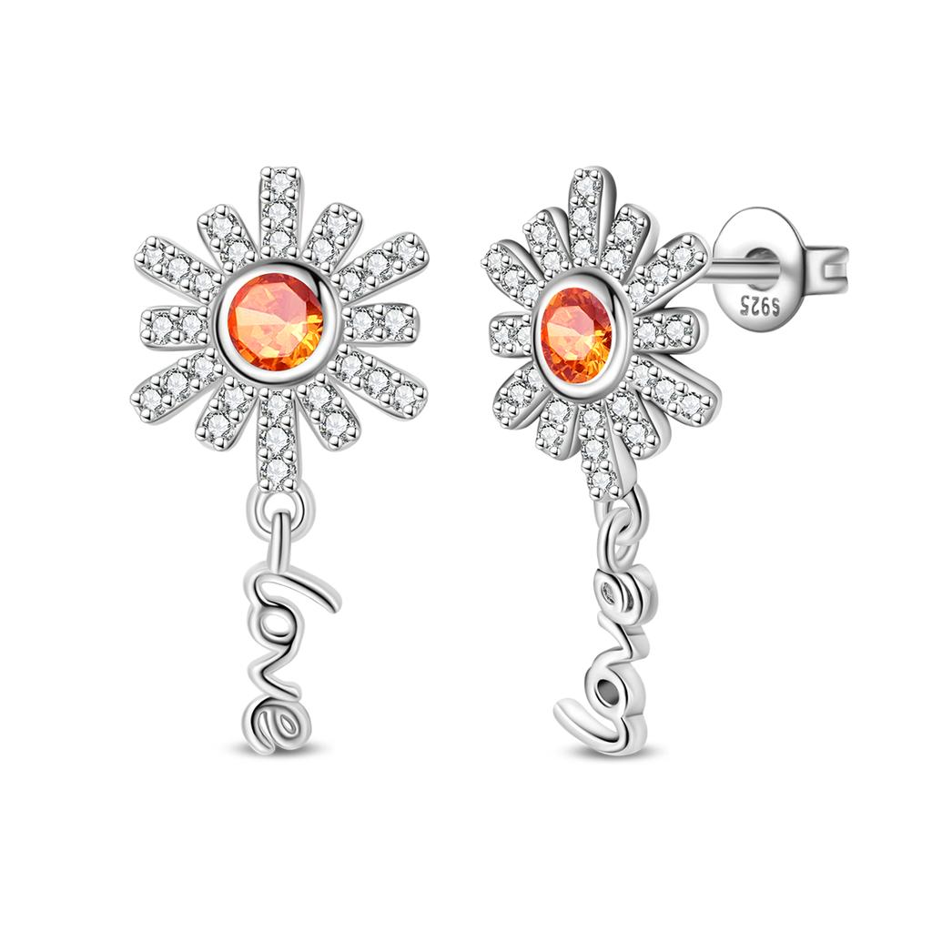 925 Silver Charm Four Leaf Clover Tulip Flower Pendant Bead Earrings Necklace fit Birthday Set Jewelry Gifts