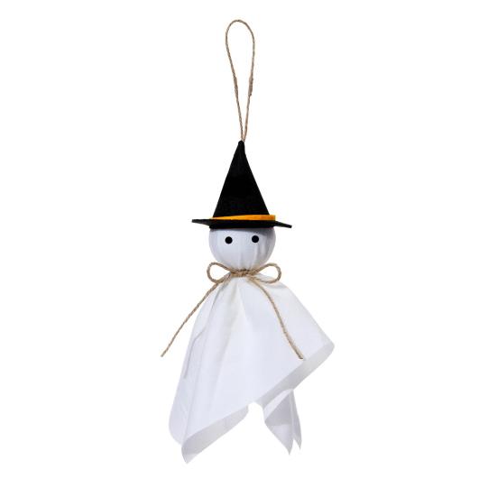 Halloween Ghost Hanging Decoration Small Flying Ghost Tree Ornament Rustic White Cloth Ghost for Haunted House Yard Tree Decor