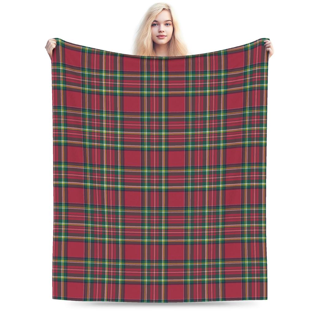 Coperte Tartan a Quadri Rossi e Verdi di Natale Stampa Flanella Coperte Leggere Multifunzione per Letto Biancheria da Letto Coperte