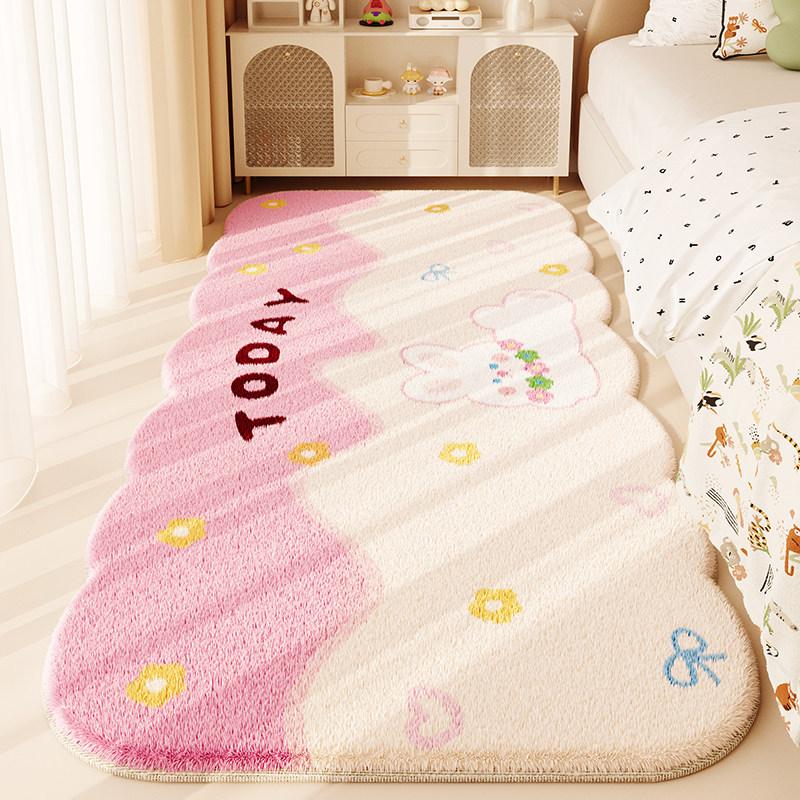 Imitation Cashmere Bedside Blanket Thickened Non-slip Leave-in Household Carpet High-end Living Room Bedroom Plush Floor Mat