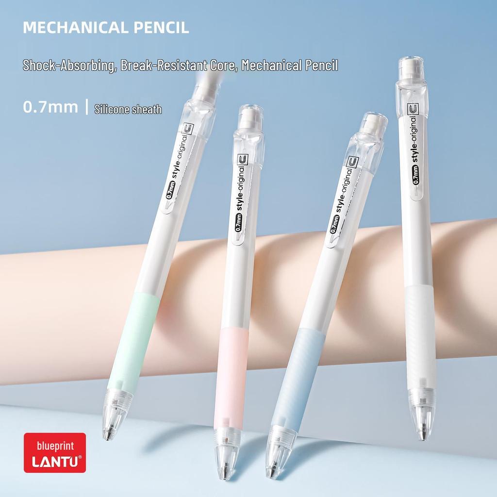 Shock-Absorbing Mechanical Pencil for Kids, Lead-Break Resistant, 0.7mm Non-Slip Soft Grip, 0.5mm Tip
