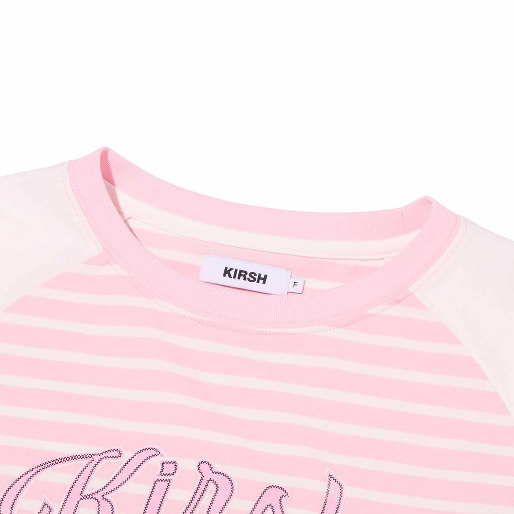 KIRSH Cherry Graphic Loose Fit Striped Long Sleeve [Ivory]