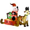 Inflatable Christmas Decoration, Santa Claus with Sled and Reindeer, with LED Lights, for the Garden