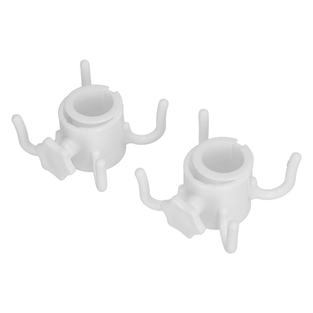 2Pcs Plastic Beach Umbrella Hanging Hook Umbrella Hanger 4 Prong Towel Hat Sunglasses Holder White