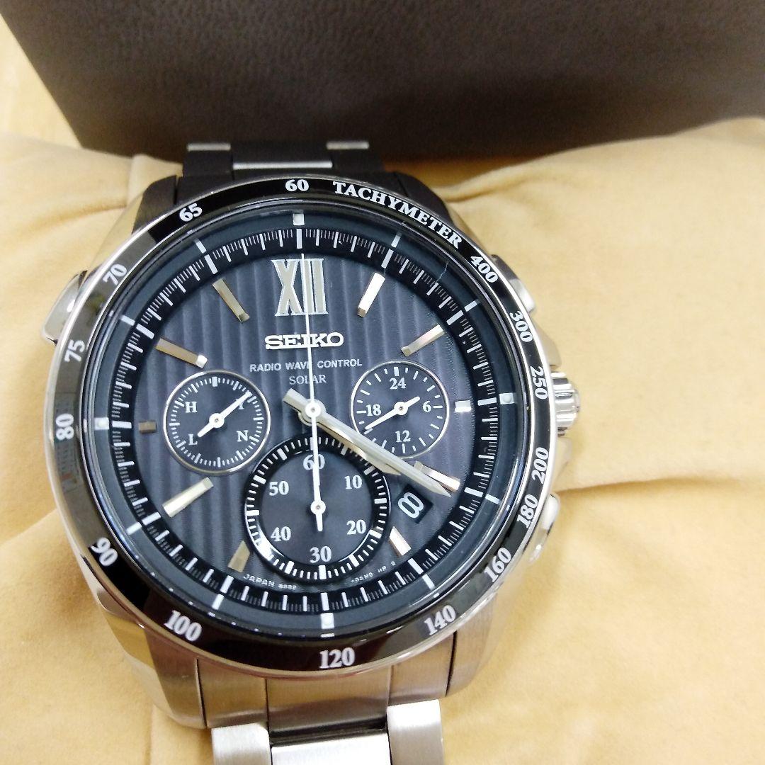 

[USED] SEIKO BRIGHTZ Solar Radiowave Chronograph Black 8B82