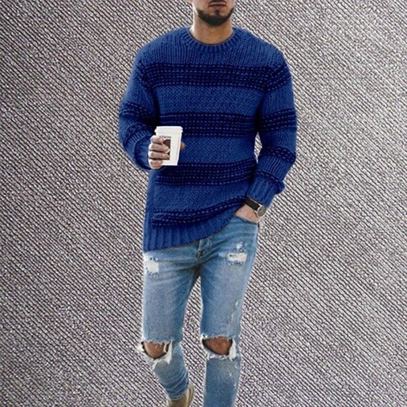 Pullover für Herren Strickwaren O-Ausschnitt Pullover Herren Streetwear Pullover Hip Hop Oversize Lässiger Retro-Pullover