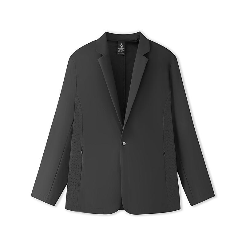 Skechers Casual Sports Series Classic Series Woven Simple Comfortable Long Sleeve Suit Men suits Deep-Night-Black L225M018-03B6 1